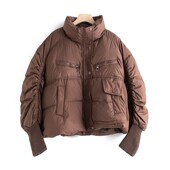 厚款 休闲时尚 立领羽绒服女 保暖面包服百搭宽松外套E11243