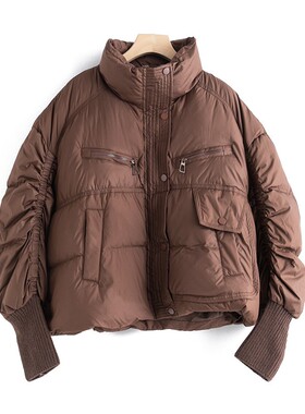 休闲时尚立领羽绒服女 厚款保暖面包服百搭宽松外套E11243