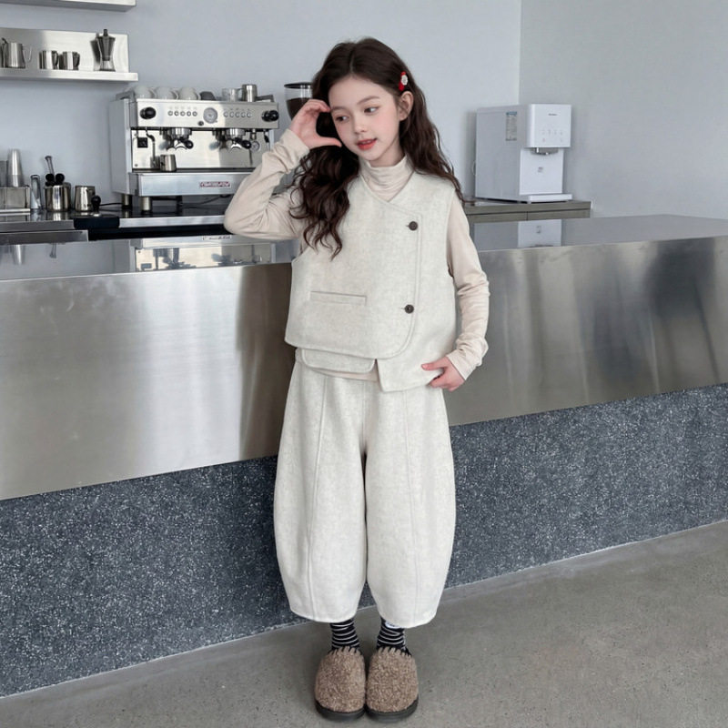 女童轻奢小众高端套装女孩冬季穿搭一整套高级感大童女装2026新款