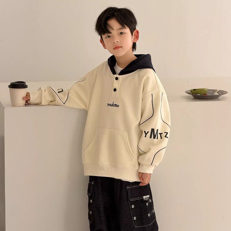 男童卫衣连帽儿童春季上衣2026春秋新款中大童春装衣服潮童装男孩