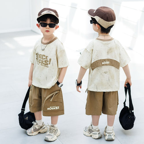 男童夏季套装2026新款儿童装夏装潮帅气时髦男孩短袖运动夏款衣服