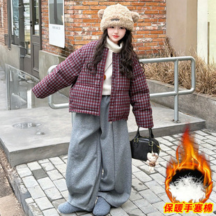 女童套装秋冬2025新款超好看洋气时髦加绒两件套儿童冬装棉衣外套