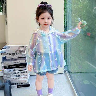 女童防晒衣夏季2026新款冰丝透气防晒服童装防紫外线薄款开衫外套