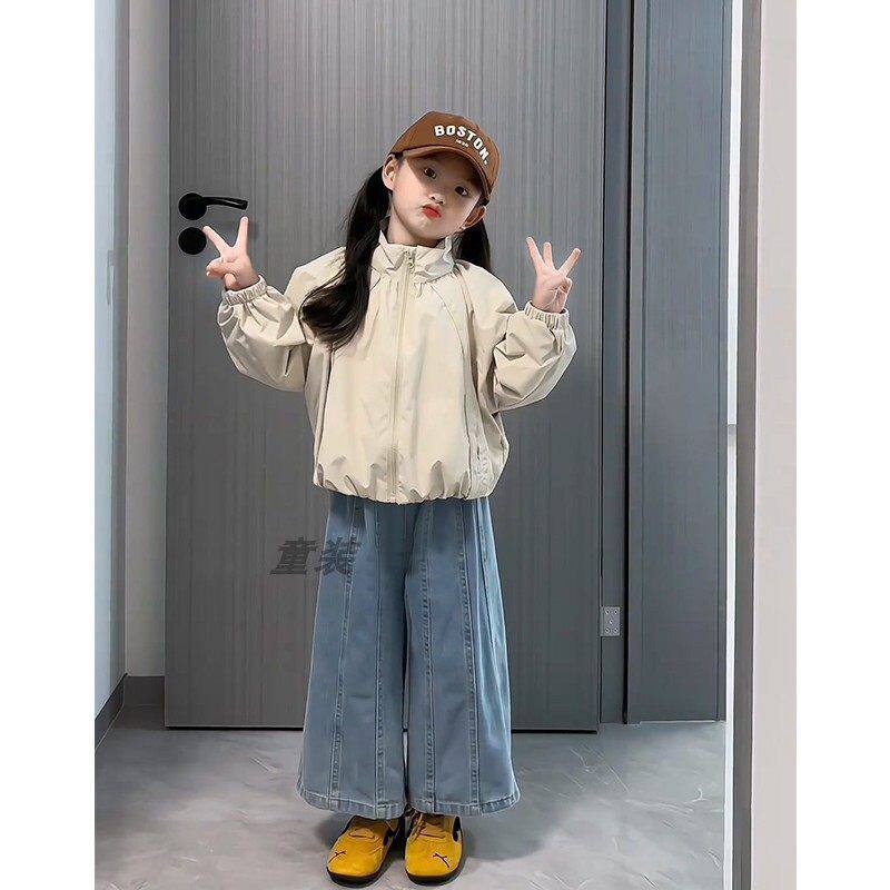 女童立领冲锋衣外套2026春秋季新款儿童宝宝洋气春季韩版风衣夹克