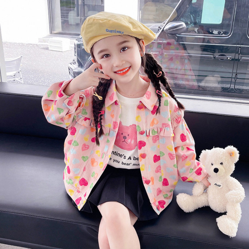 女童外套春秋2026新款儿童春季洋气时髦宝宝夹克牛仔开衫秋装童装