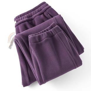 冬季 女宽松保暖运动裤 500G重磅厚实奥利绒束脚卫裤 少见乌梅紫