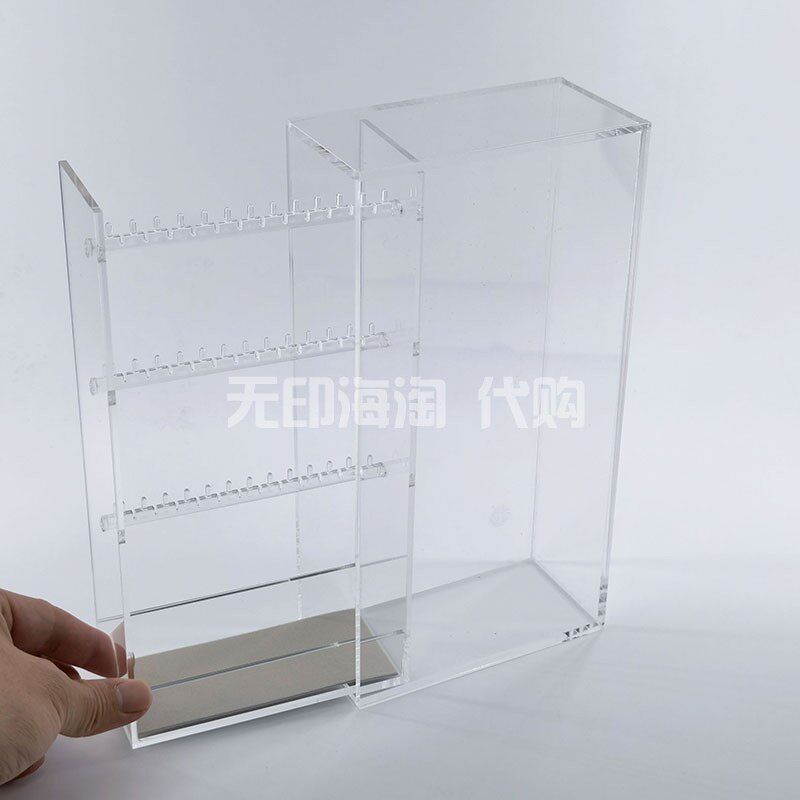 MUJI无印良品首饰盒项链盒耳环盒透明亚克力收纳盒立式挂链推拉式