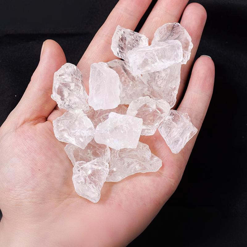 天然白水晶原石碎石大颗粒香薰扩香石消磁石鱼缸装饰供佛水晶碎石