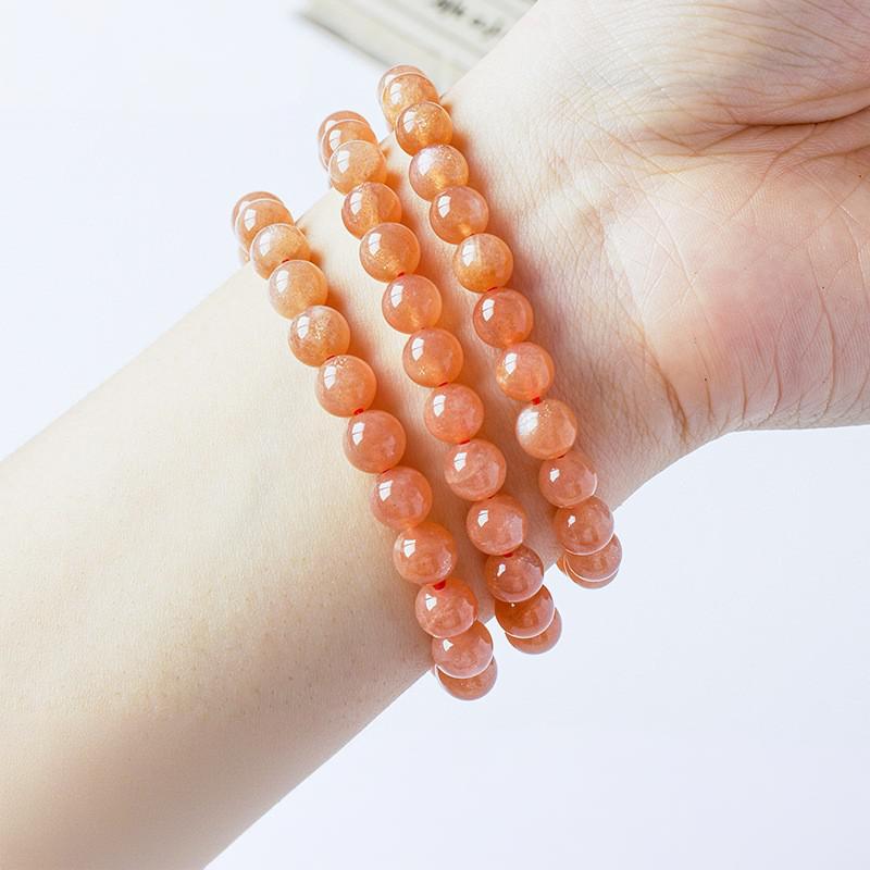 东海天然水晶太阳石手链金太阳石圆珠散珠单圈手串水晶圆珠半成品