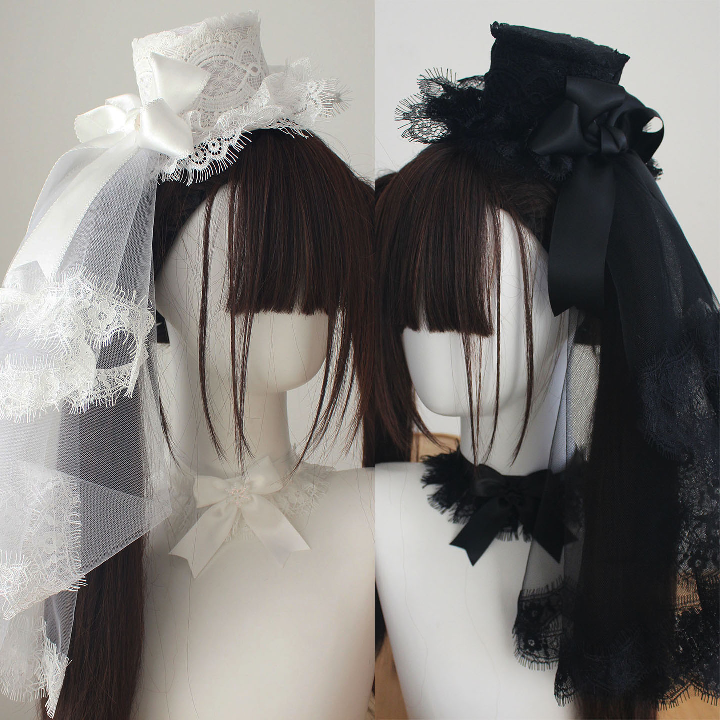 黑色白色哥特破碎风Lolita小物