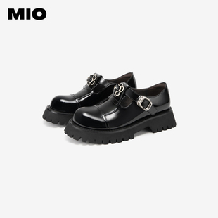 MIO米奥女鞋2024秋季中跟单鞋复古山厚底玛丽珍鞋正品M244514467