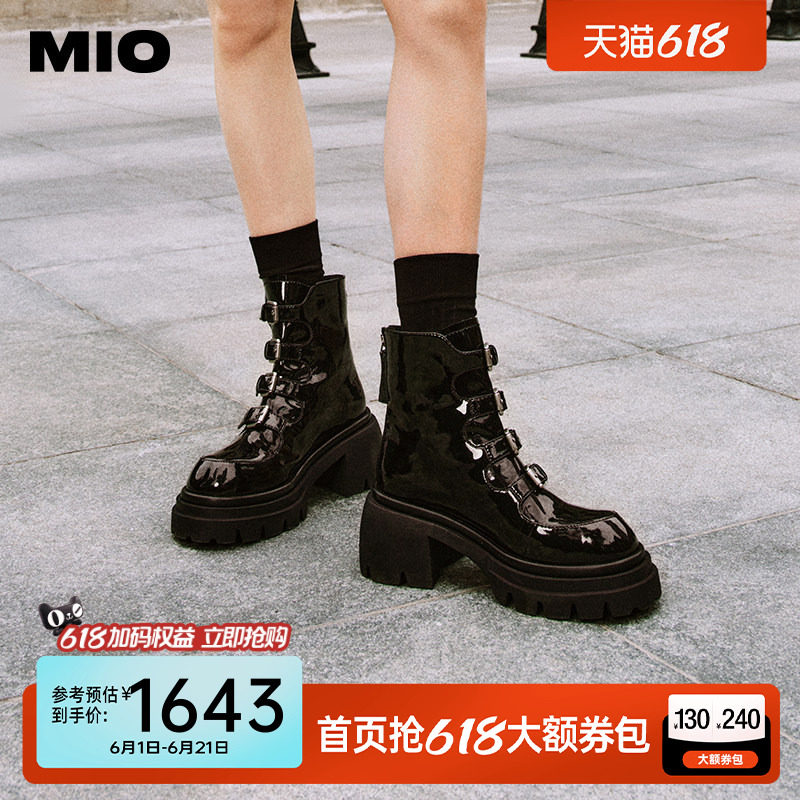 【李艺彤同款】MIO米奥冬季经典百搭马丁靴复古潮流高跟短靴