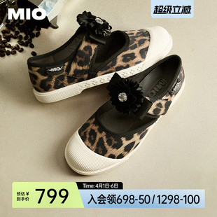 女鞋 MIO米奥玛丽珍鞋 单鞋 圆头平底花朵饰扣休闲板鞋 2026春季 新款