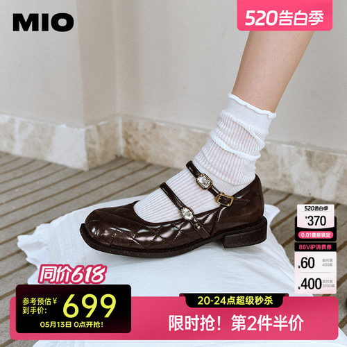 米奥MIO复古时髦玛丽珍闪钻袢带