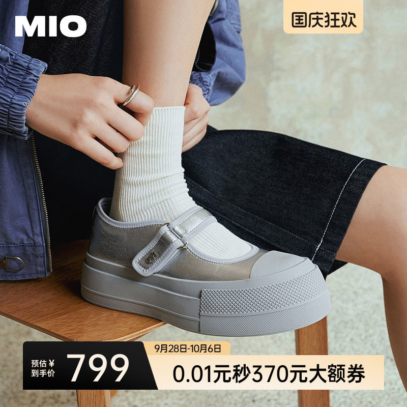 陈都灵同款MIO米奥勃肯玛丽珍小奶糕秋季新款运动厚底增高5cm女鞋图片