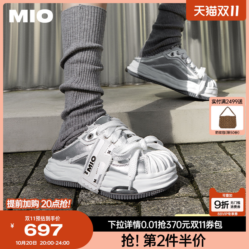 MIO复古做旧厚底溶解鞋包头拖鞋