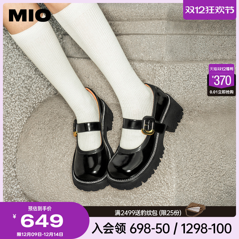 米奥MIO字带玛丽珍女鞋