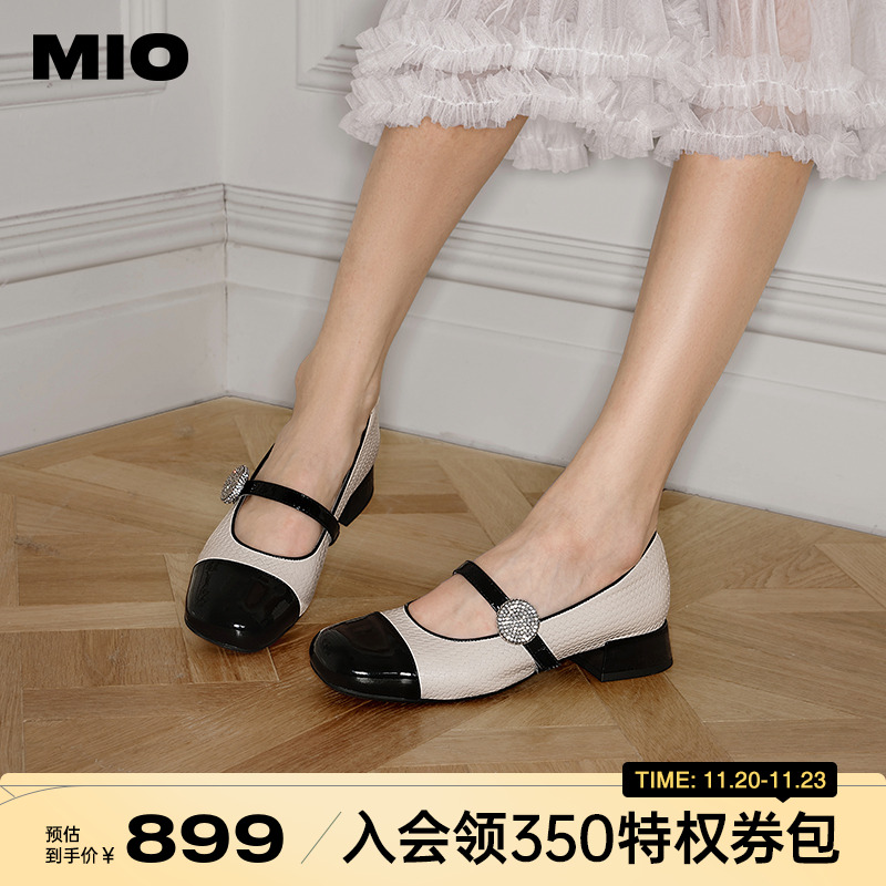 米奥MIO钻饰复古玛丽珍鞋
