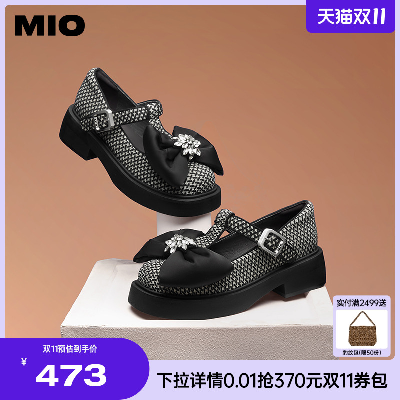 春季一字扣带MIO单鞋玛丽珍花朵
