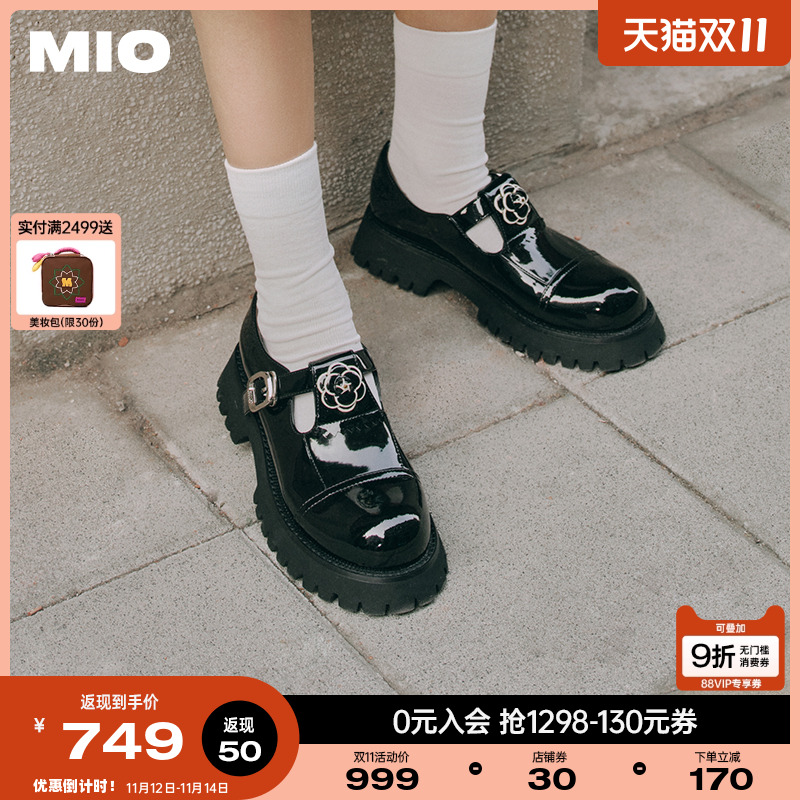 复古山茶花玛丽珍鞋MIO显高厚底