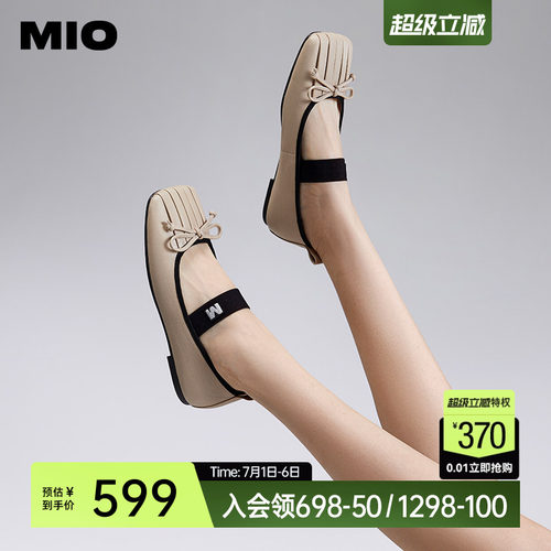MIO羊皮革小单鞋一字带玛丽珍