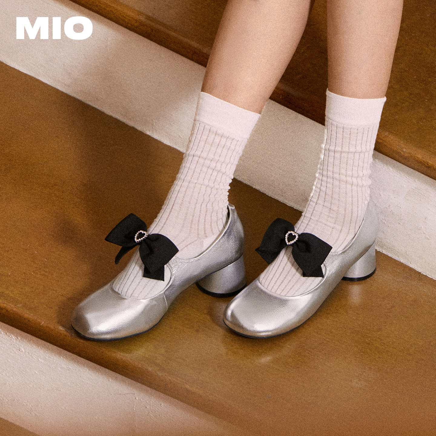 【直播间】MIO米奥玛丽珍圆头蝴蝶结洛丽塔高跟单鞋女鞋