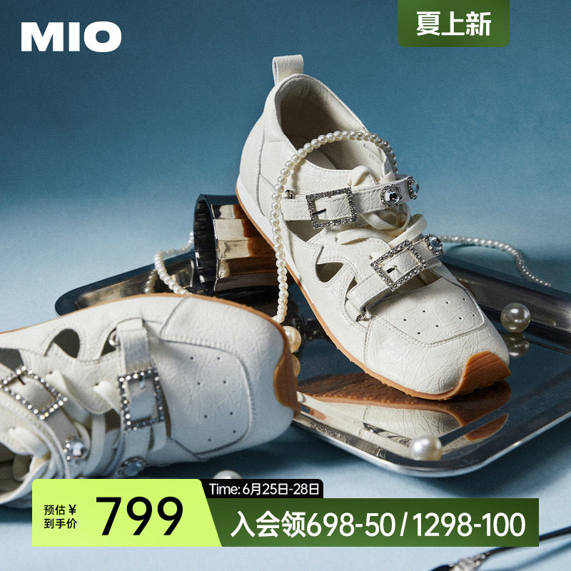 MIO米奥芭蕾运动玛丽珍2026春新款闪钻绑带女阿甘舞鞋德训鞋单鞋