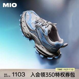轻便休闲女单鞋 复古圆头厚底机甲风老爹鞋 新款 MIO米奥2025春季
