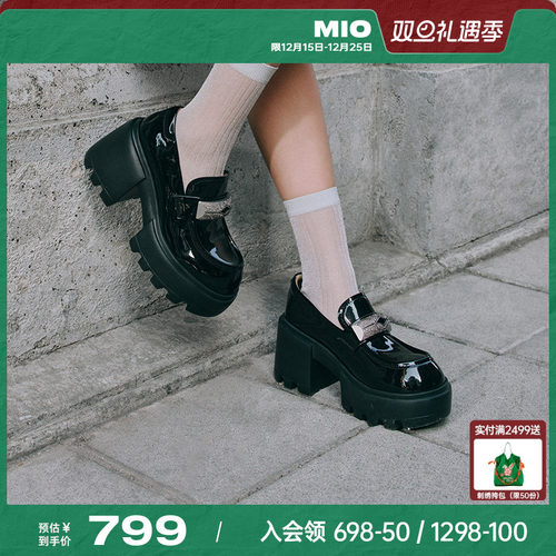 米奥乐福鞋MIO钻饰扣单鞋