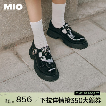 MIO米奥2025年春季中跟单鞋复古山茶花显高厚底时髦玛丽珍鞋女鞋