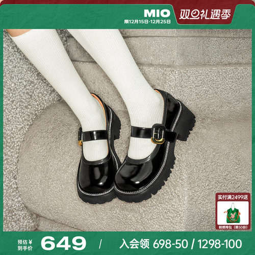 米奥MIO字带玛丽珍女鞋