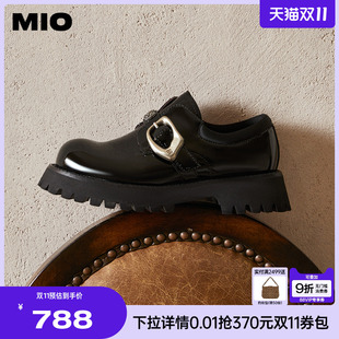 金属饰扣学院风厚底增高通勤百搭单鞋 款 2025秋季 MIO米奥乐福鞋