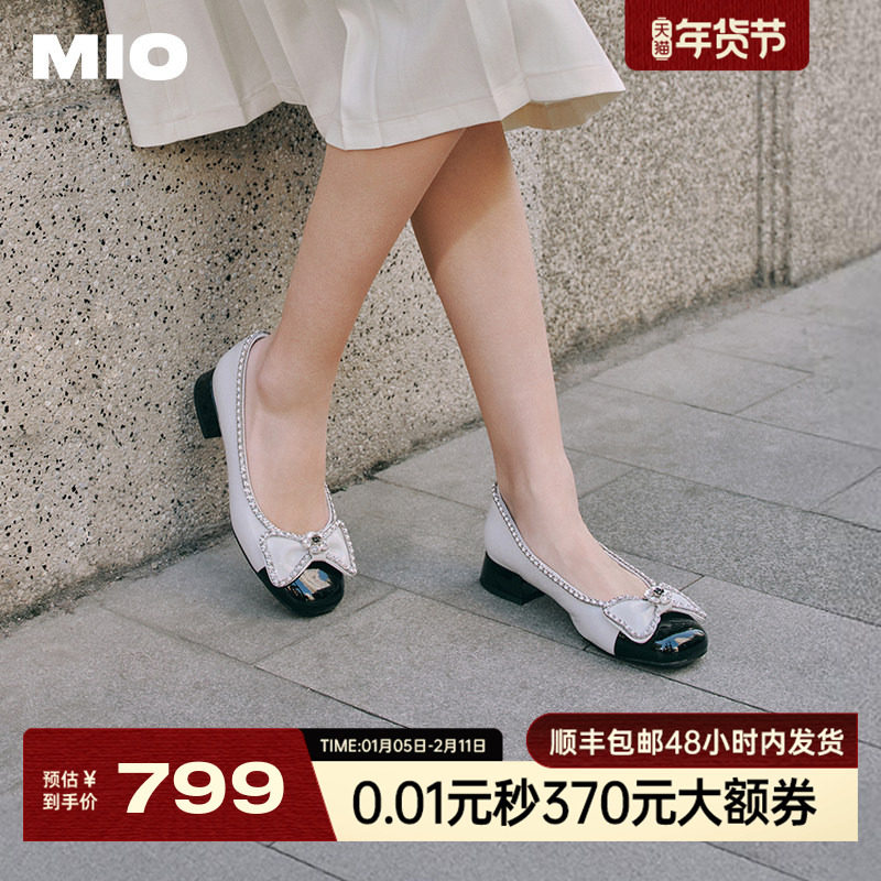 MIO米奥2025春季新款小香风玛丽珍鞋时尚甜美休闲风女款浅口单