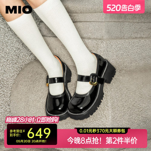 米奥MIO字带玛丽珍女鞋