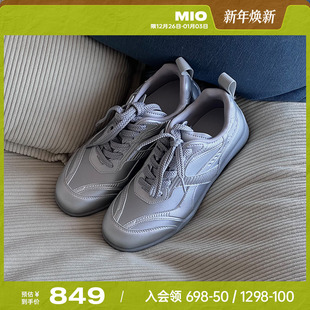 街头风轻便休闲女鞋 MIO米奥2025春季 拼色圆头系带德训鞋 时尚 新款