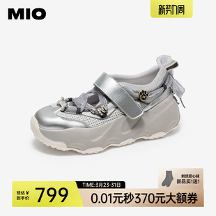 女鞋 MIO米奥2026春季 运动鞋 圆头厚底增高7cm一字带玛丽珍鞋 新款
