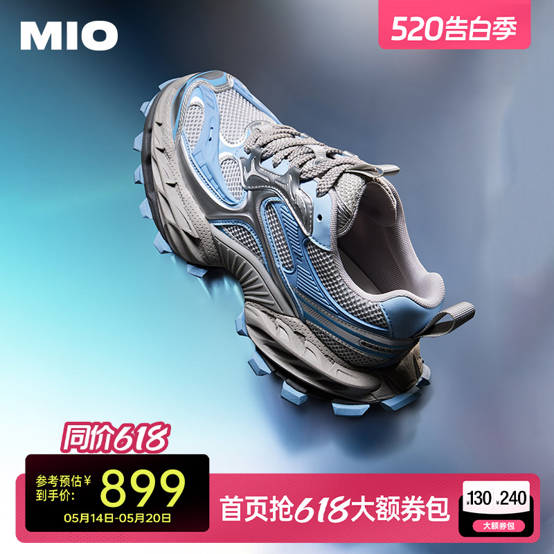 MIO米奥春款复古圆头厚底机甲风老爹鞋轻便休闲运动鞋女鞋单鞋