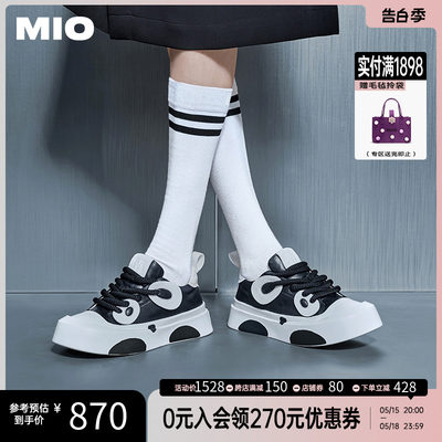 米奥厚底女鞋MIO增高黑白熊猫鞋