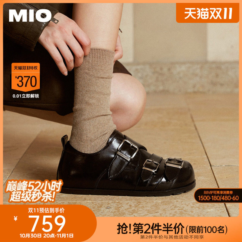 田曦薇卢昱晓同款MIO米奥勃肯乐福鞋2026秋新款小皮鞋单鞋女鞋