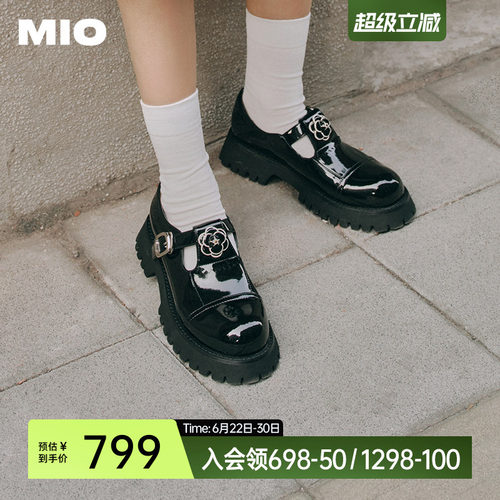 复古山茶花玛丽珍鞋MIO显高厚底