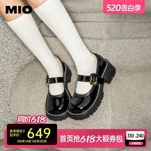 米奥MIO字带玛丽珍女鞋