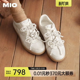 轻便板鞋 MIO米奥女鞋 饰优雅舒适休闲运动鞋 珍珠装 春芭蕾风德训鞋