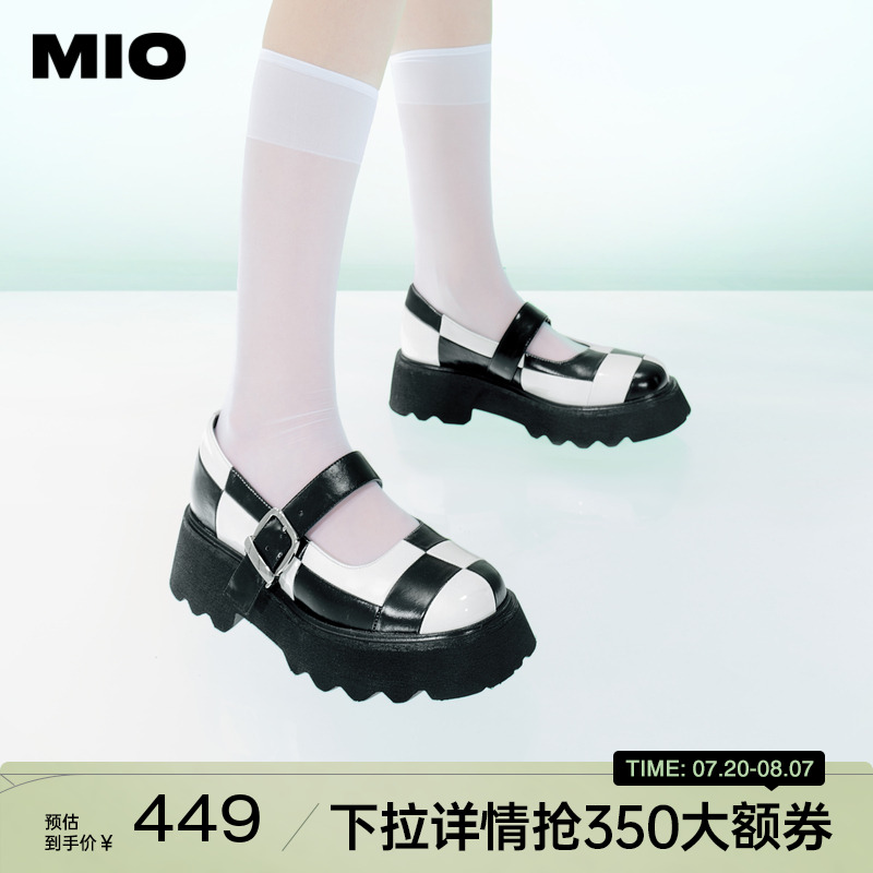 周扬女鞋MIO厚底休闲格纹