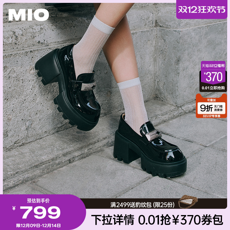 米奥乐福鞋MIO钻饰扣单鞋