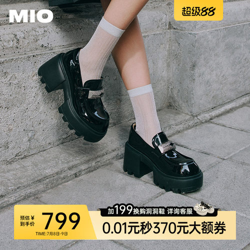 米奥乐福鞋MIO钻饰扣单鞋