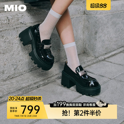 米奥乐福鞋MIO钻饰扣单鞋