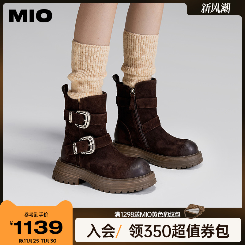 米奥时尚酷飒西部靴女