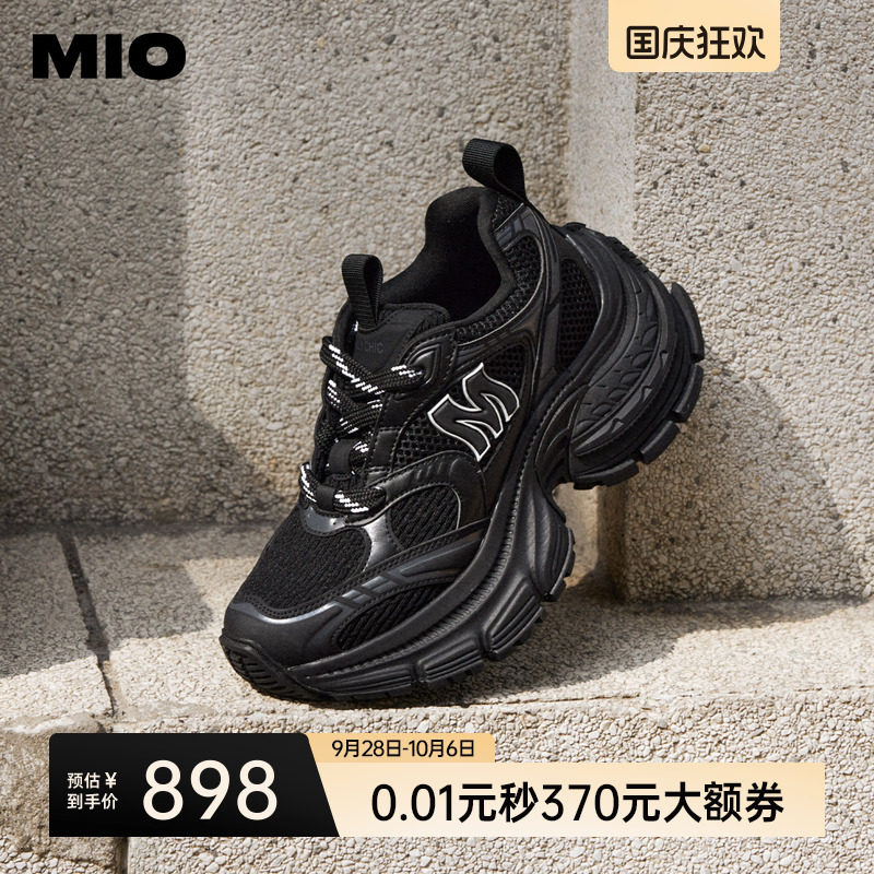 [张予曦同款]MIO米奥圆头复古做旧擦色老爹鞋厚底男女休闲鞋图片