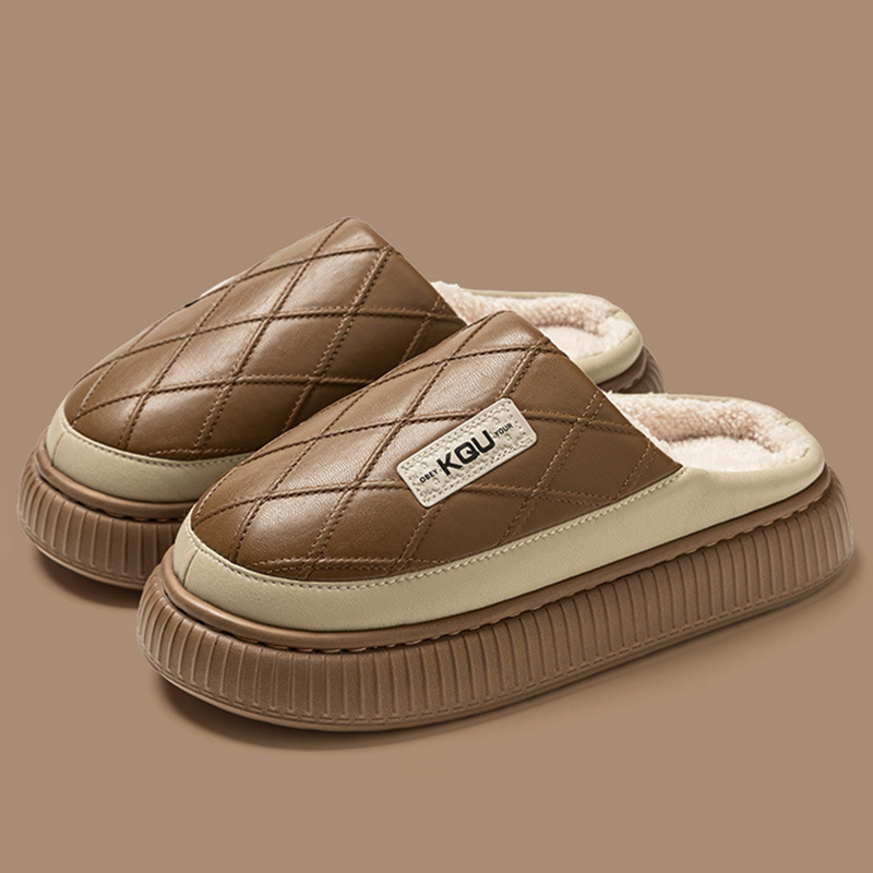 【冬季大码加绒居家休闲棉拖鞋】