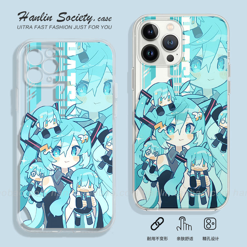 初音未来可爱少女手机壳适用苹果16promax华为mate70卡通OPPOReno13荣耀300小众红米K80小米15proVIVOIQOO13